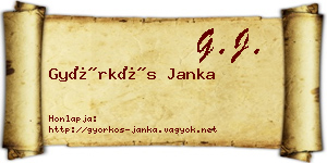 Györkös Janka névjegykártya